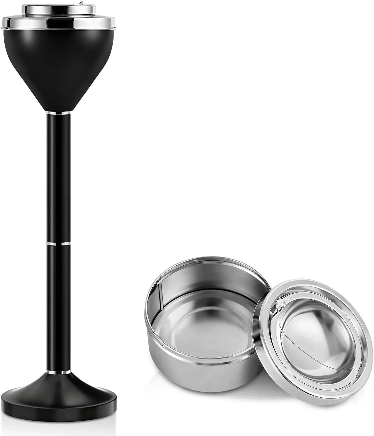 Adjustable Height Outdoor Ashtray with Lid, Detachable Metal Container, Weighted Base for Patio and Indoor Use
Adjustable Height Outdoor Ashtray with Lid, Detachable Metal Container, Weighted Base for Patio and Indoor Use
