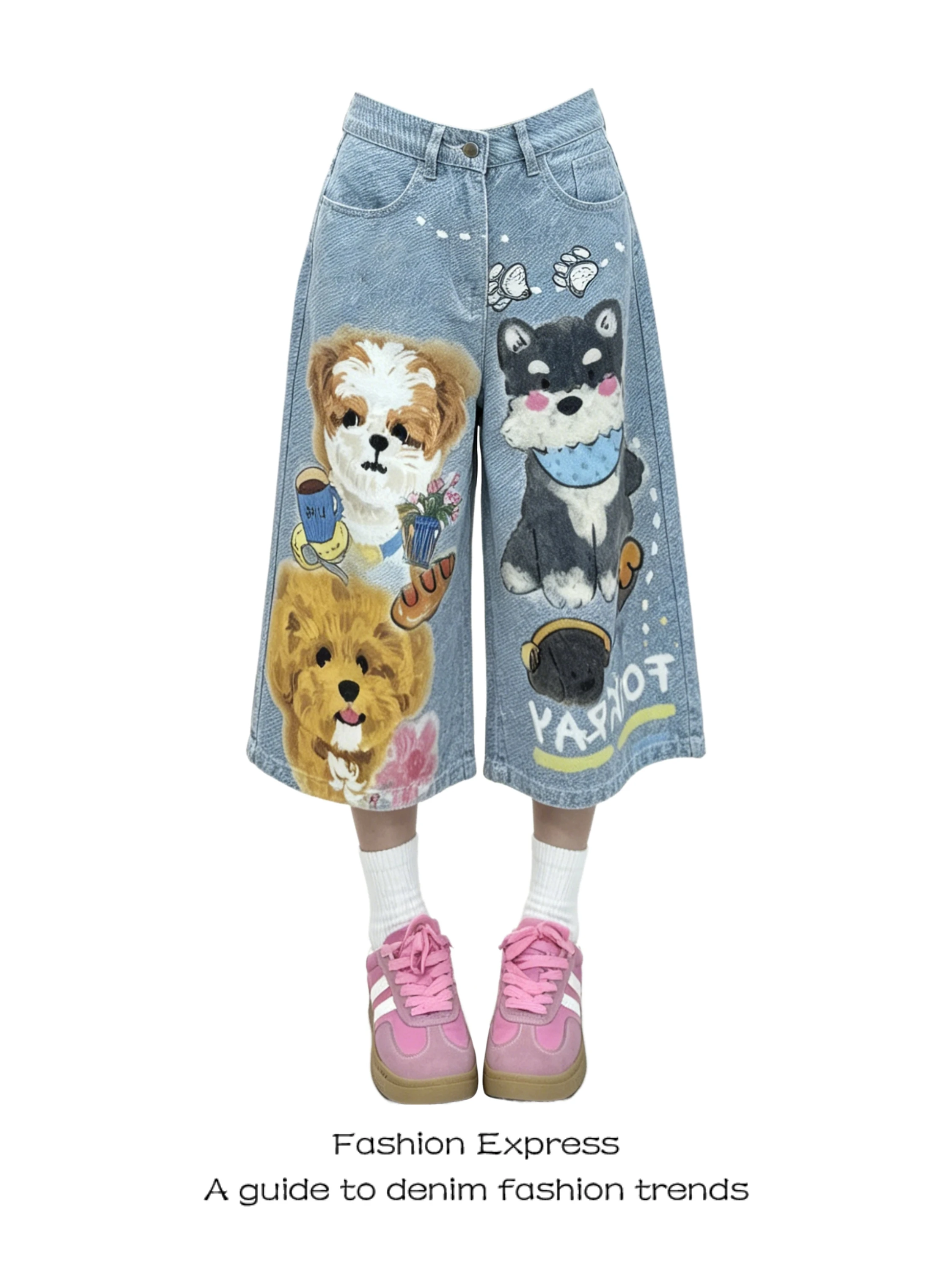 Dog Print Seven-Foot Pants Women's Summer 2026 New Loose Wide-Leg Jeans Slimming Personality Casual Trousers High Waist
Dog Print Seven-Foot Pants Women's Summer 2026 New Loose Wide-Leg Jeans Slimming Personality Casual Trousers High Waist