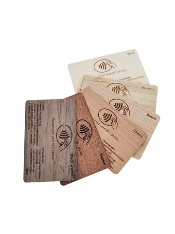 10 Pieces Bamboo Wooden 144bytes 13.56MHZ NFC213 UID Chip Membership Card NFC Contactless Business Gift Social Recognition Card