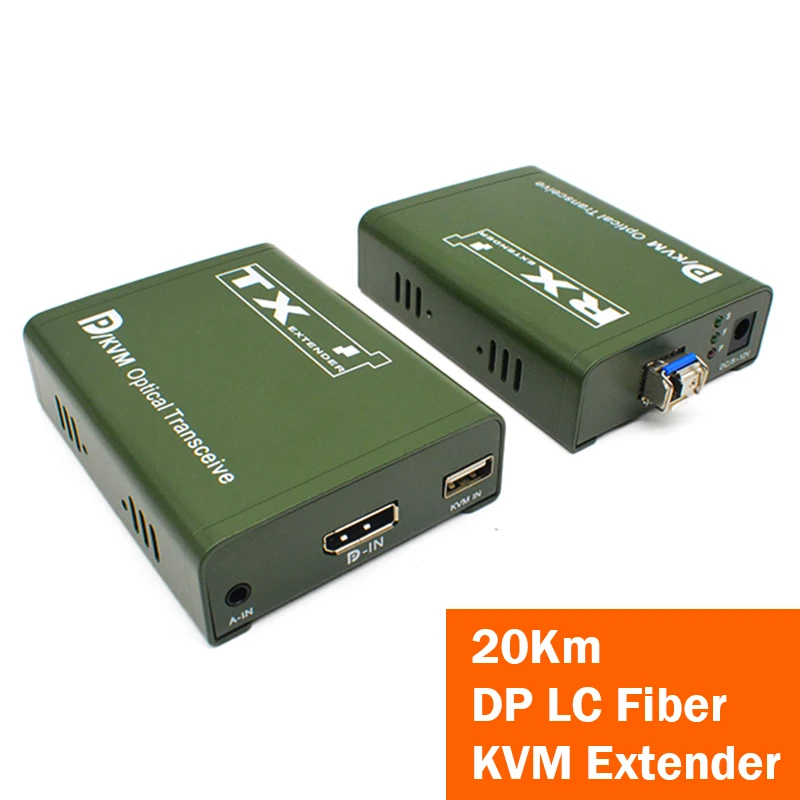 20Km Displayport Fiber KVM Extender over Single Model LC Fiber Optical Cable DP Fiber KVM Transceiver with SFP Module for PC NVR
20Km Displayport Fiber KVM Extender over Single Model LC Fiber Optical Cable DP Fiber KVM Transceiver with SFP Module for PC NVR