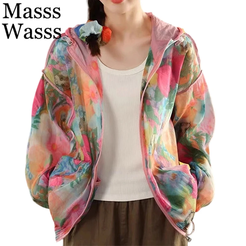 Masss Wasss 2025 Womens Summer Fashion Printed Loose Casual Sun Proof Jackets Ladies Hooded Floral Coats Classic Vintage Outwear
Masss Wasss 2025 Womens Summer Fashion Printed Loose Casual Sun Proof Jackets Ladies Hooded Floral Coats Classic Vintage Outwear