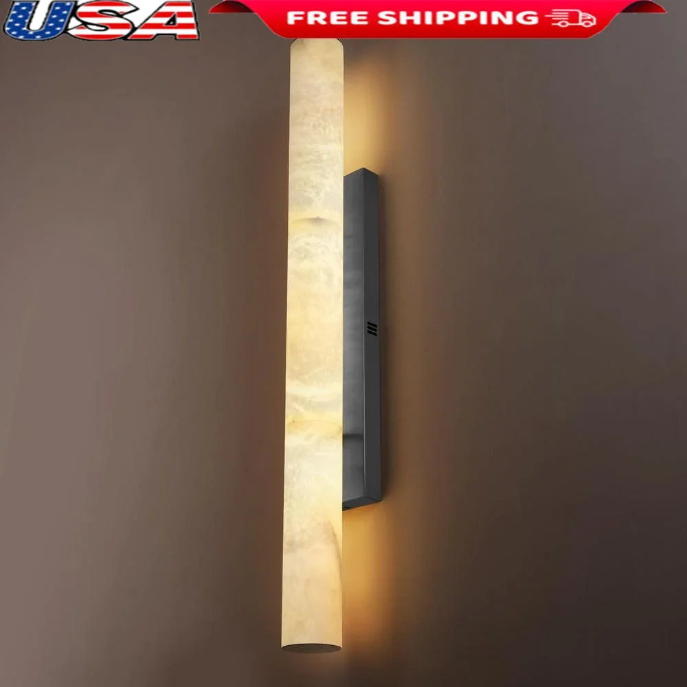 Alabaster Wall Sconce 36" Large Bronze Modern Lighting Natural Marble Decorative Fixture LED Stepless Dimming Home Living Room
Alabaster Wall Sconce 36" Large Bronze Modern Lighting Natural Marble Decorative Fixture LED Stepless Dimming Home Living Room