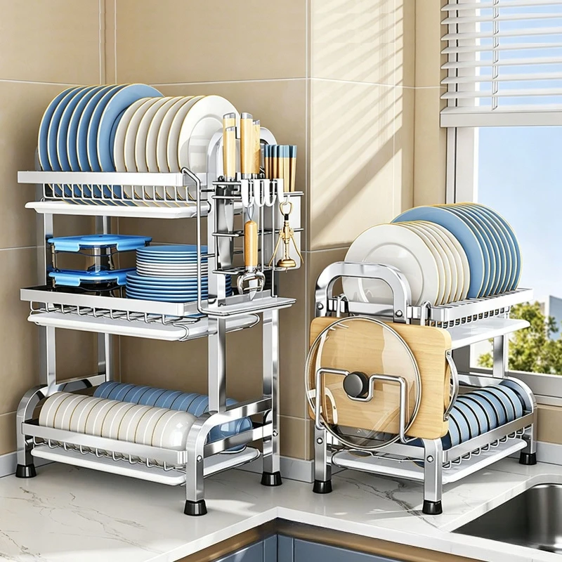 Dish storage rack Stainless steel kitchen tableware rack Ventilated drain basket Thickened dish drain rack
Dish storage rack Stainless steel kitchen tableware rack Ventilated drain basket Thickened dish drain rack