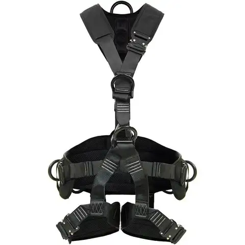 Tac Rescue Tactical Full Body Padded Heavy Duty Adjustable Zipline Harness 23kn.Durable 5, 600 lb. rated nylon webbing.