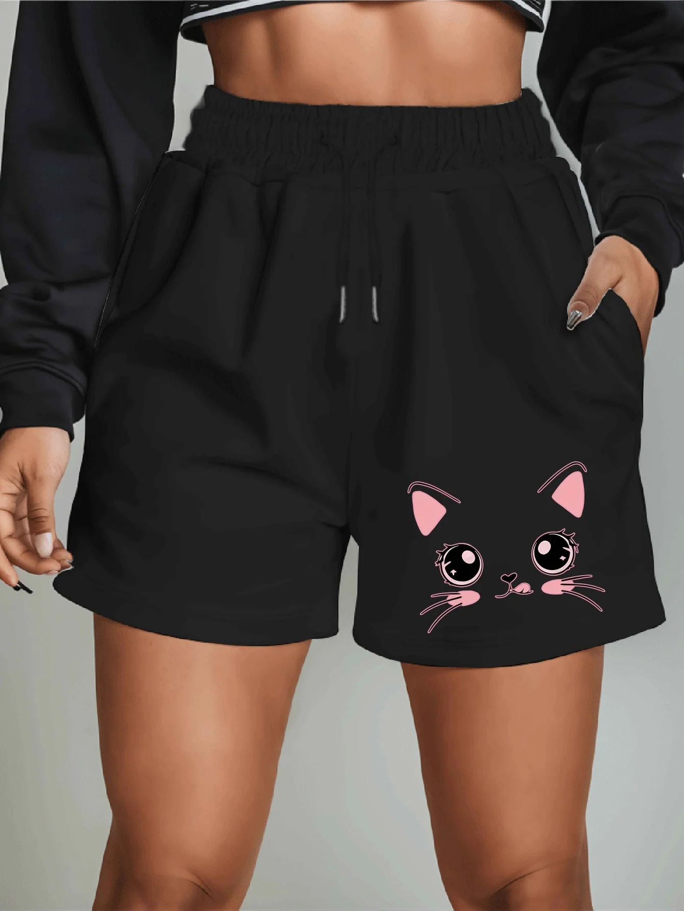 Pink cat shorts summer casual beach pants with cute cat patterns suitable for daily wear and layering
Pink cat shorts summer casual beach pants with cute cat patterns suitable for daily wear and layering