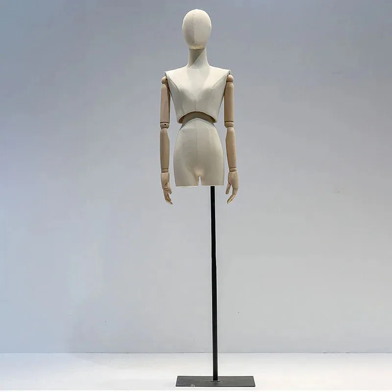 Wooden Arm Fabric Mannequin Display Stand for Wedding Cloting Dress Bust Mannequin Woman Adjustable Rack Metal Base Mannequin
Wooden Arm Fabric Mannequin Display Stand for Wedding Cloting Dress Bust Mannequin Woman Adjustable Rack Metal Base Mannequin