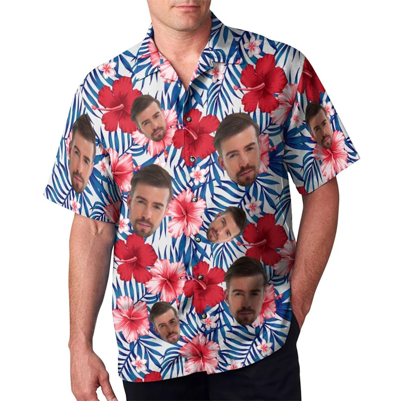 Summer Fashion Custom Face Shirts For Men Boyfriend 3D Printed Hawaiian Shirts Hot Sale Vacation Beachwear
Summer Fashion Custom Face Shirts For Men Boyfriend 3D Printed Hawaiian Shirts Hot Sale Vacation Beachwear