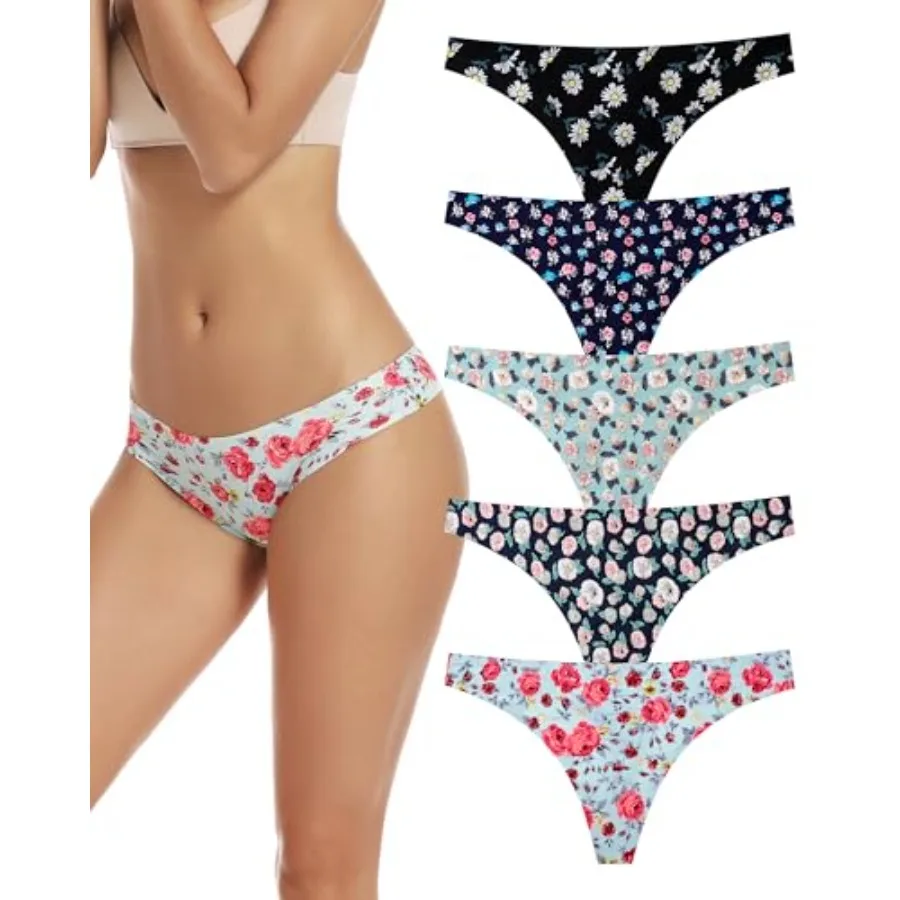 voenxe Seamless Women Underwear Thongs, Show Ladies Thong, Line Workout Breathable Comfortable Panties, Soft Undies, 5-Pack
voenxe Seamless Women Underwear Thongs, Show Ladies Thong, Line Workout Breathable Comfortable Panties, Soft Undies, 5-Pack
