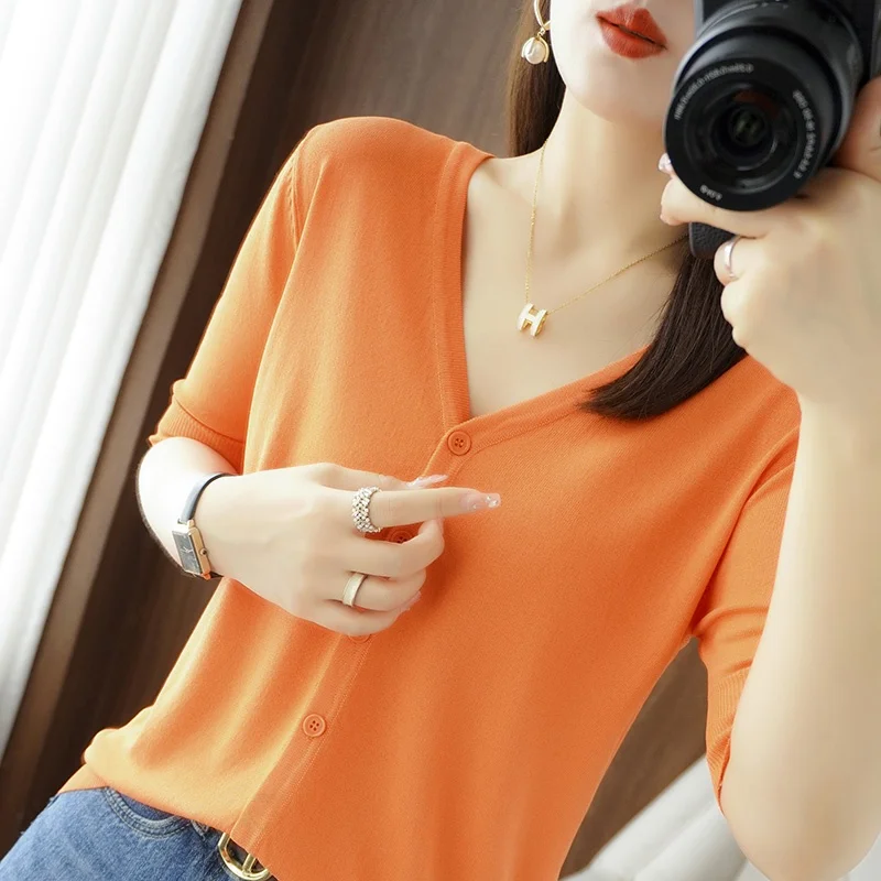 Футболка Ice Silk ort Sve Женская облегающая футболка V-Ne Трикотажный тонкий топ f Sve Летний корейский Sle Commute Sle Regular Fit
Футболка Ice Silk ort Sve Женская облегающая футболка V-Ne Трикотажный тонкий топ f Sve Летний корейский Sle Commute Sle Regular Fit