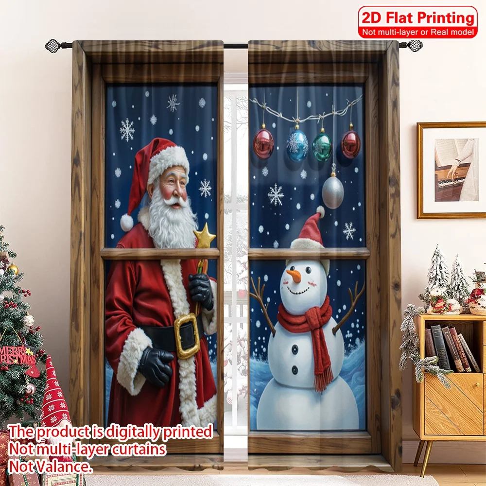 2pcs 2D flat printing Merry Christmas Popular Curtain Santa Snowman Christmas 100% Polyester Without Electricity Festive Holiday
2pcs 2D flat printing Merry Christmas Popular Curtain Santa Snowman Christmas 100% Polyester Without Electricity Festive Holiday