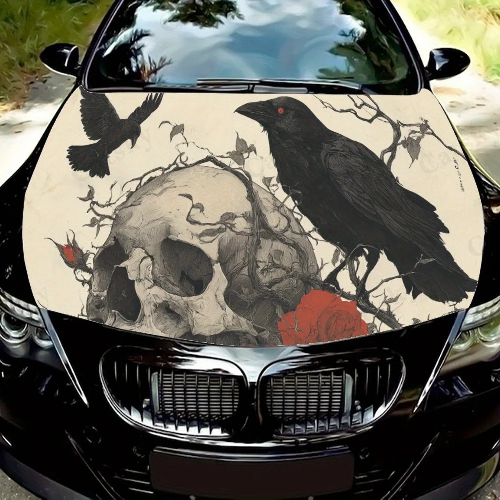 Art Raven & Skull, наклейка на капот автомобиля, самоклеящаяся водонепроницаемая наклейка на капот автомобиля из ПВХ, украшение автомобиля, устойчивая к царапинам наклейка, защита
Art Raven & Skull, наклейка на капот автомобиля, самоклеящаяся водонепроницаемая наклейка на капот автомобиля из ПВХ, украшение автомобиля, устойчивая к царапинам наклейка, защита