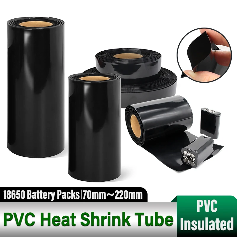 1/3/5M Black 18650 PVC Heat Shrink Tube 70mm~220mm Precut PVC Shrinkable Tubing Insulated Lithium Battery Wrap Cable Protection
1/3/5M Black 18650 PVC Heat Shrink Tube 70mm~220mm Precut PVC Shrinkable Tubing Insulated Lithium Battery Wrap Cable Protection