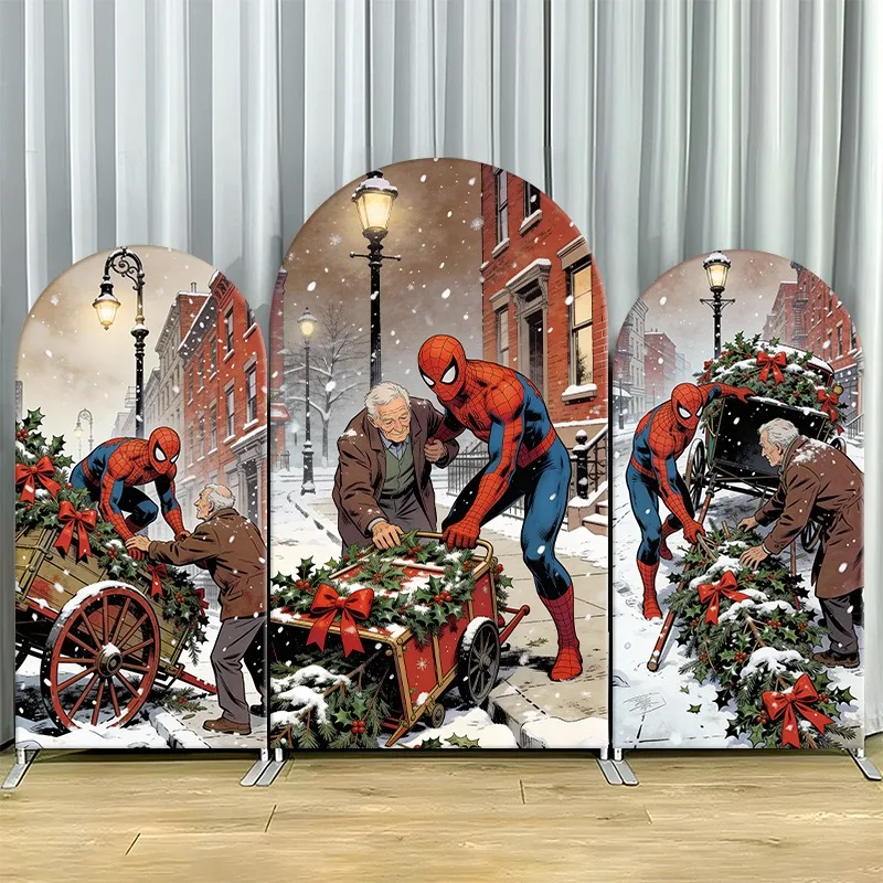 Arch Backdrop Cover Single Side Spider Man Holiday Snow Wreaths Festive Party Decoration Photo Booth Background Props Room Decor
Arch Backdrop Cover Single Side Spider Man Holiday Snow Wreaths Festive Party Decoration Photo Booth Background Props Room Decor