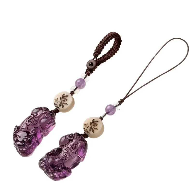 Amethyst Pixiu Car Keychain Pendant Peace Fortune Crystal Phone Strap Purple Charm for Couples Gifts
Amethyst Pixiu Car Keychain Pendant Peace Fortune Crystal Phone Strap Purple Charm for Couples Gifts