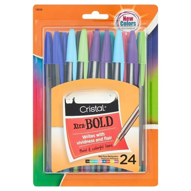 Ручки шариковые Cristal Bold, 1,6 мм, разные цвета, 24 штуки
Ручки шариковые Cristal Bold, 1,6 мм, разные цвета, 24 штуки