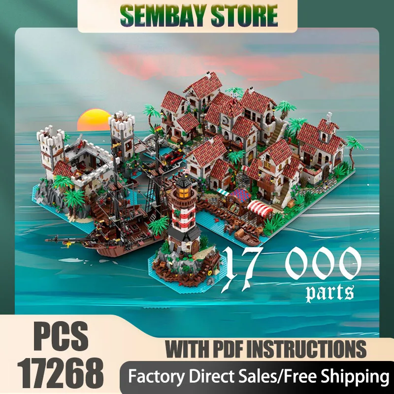 Модель пиратской крепости Moc, строительные кирпичи, модульные Ultimate Pirates Harbor Technology, блоки, рождественские игрушки «сделай сам», строительные подарки
Модель пиратской крепости Moc, строительные кирпичи, модульные Ultimate Pirates Harbor Technology, блоки, рождественские игрушки «сделай сам», строительные подарки
