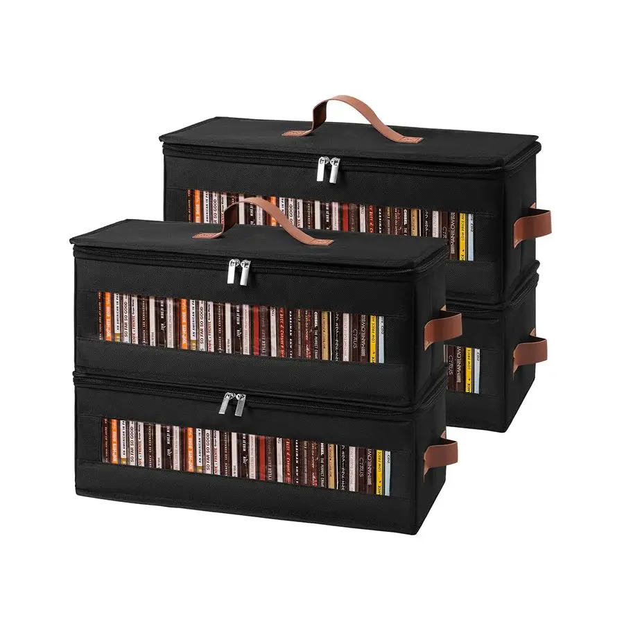CD Storage Box 4 Pack CD Case Holder with Clear Window, Holds 150 Jewel Cases, Media Storage Rack for DVDs, CDs, Video Game Disk
CD Storage Box 4 Pack CD Case Holder with Clear Window, Holds 150 Jewel Cases, Media Storage Rack for DVDs, CDs, Video Game Disk
