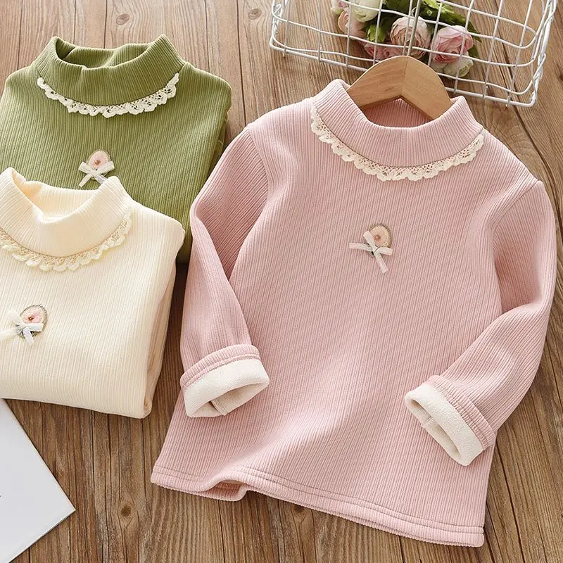 Girls' Thick Velvet Base Coat Autumn/Winter Children's Half High Collar One piece Velvet Warm Top Versatile T-shirt
Girls' Thick Velvet Base Coat Autumn/Winter Children's Half High Collar One piece Velvet Warm Top Versatile T-shirt