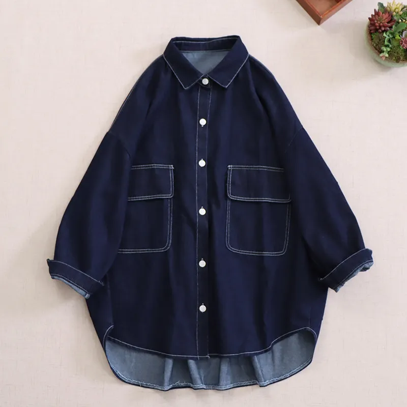 SuperAen Fashion Blue Denim Tops for Women Spring and Autumn 2026 New Asymmetrical Loose Design Pocket Casual Jacket
SuperAen Fashion Blue Denim Tops for Women Spring and Autumn 2026 New Asymmetrical Loose Design Pocket Casual Jacket