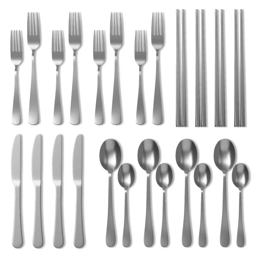 18 8 Stainless Steel 28Piece Flatware Cutlery SetSilverSilverware set for 4Luxurious Home Kitchen Dinnerware SetsGreat Kitchen A
18 8 Stainless Steel 28Piece Flatware Cutlery SetSilverSilverware set for 4Luxurious Home Kitchen Dinnerware SetsGreat Kitchen A
