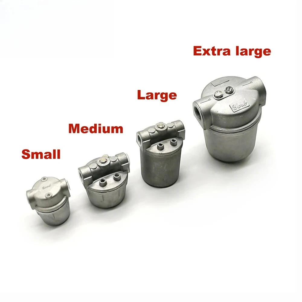 Aluminum Fuel Oil Filter for Oil Burner Small/Medium/Large Size 1/4" 3/8" 1/2" BSP Diesel Filter with Stainless Steel Strainer
Aluminum Fuel Oil Filter for Oil Burner Small/Medium/Large Size 1/4" 3/8" 1/2" BSP Diesel Filter with Stainless Steel Strainer