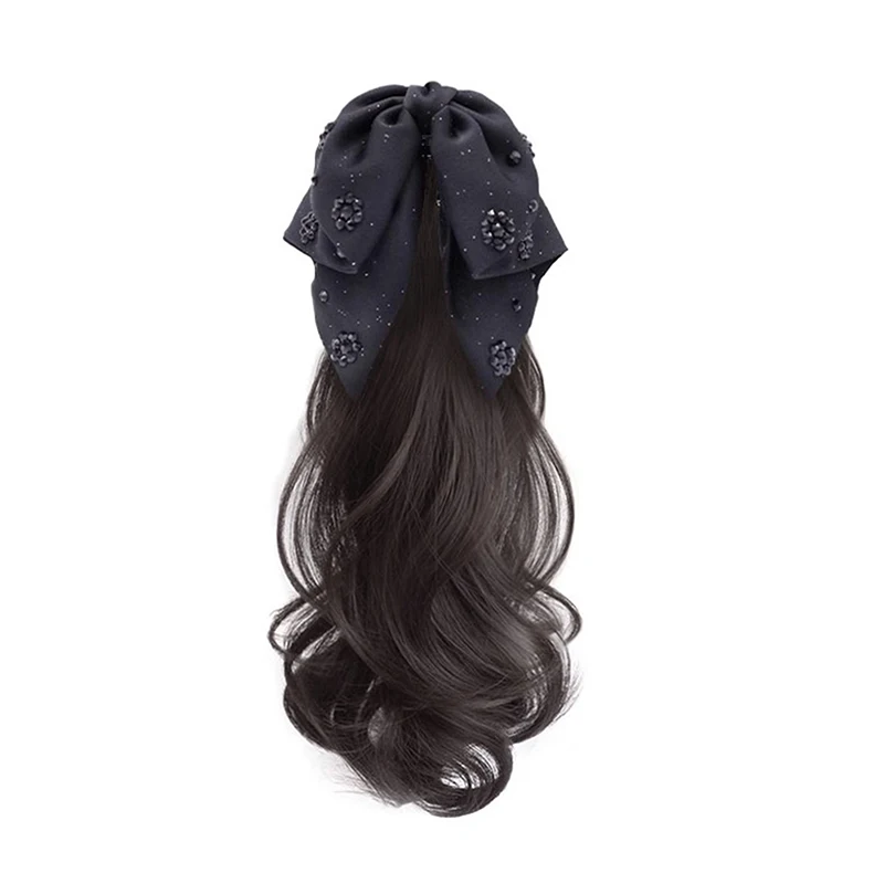 Synthetic Wigs Simulated Ribbon Bowknot Puffy Curly Grab Clip Ponytail Wig Women Headwear Extensions 40CM
Synthetic Wigs Simulated Ribbon Bowknot Puffy Curly Grab Clip Ponytail Wig Women Headwear Extensions 40CM