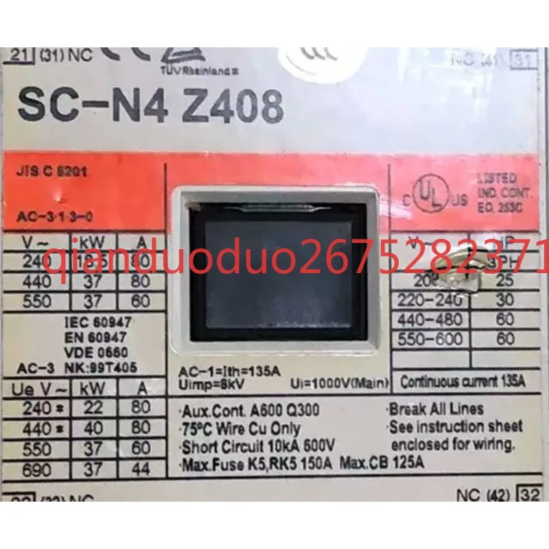 SC-N4 Z408 contactor is suitable for Yaskawa inverter transformation. The new AC 220 and DC 24v are available.
SC-N4 Z408 contactor is suitable for Yaskawa inverter transformation. The new AC 220 and DC 24v are available.