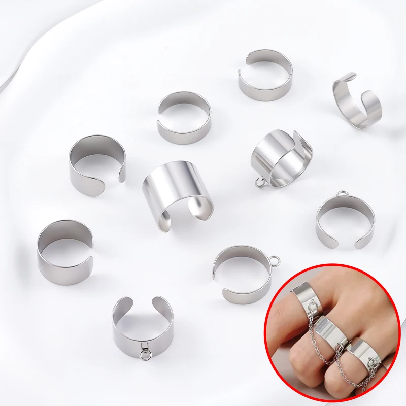 5Pcs Stainless Steel Wide Adjustable Band Rings Cuff Open Base Settings for DIY Punk Finger Pendant Jewelry Making Supplies
5Pcs Stainless Steel Wide Adjustable Band Rings Cuff Open Base Settings for DIY Punk Finger Pendant Jewelry Making Supplies