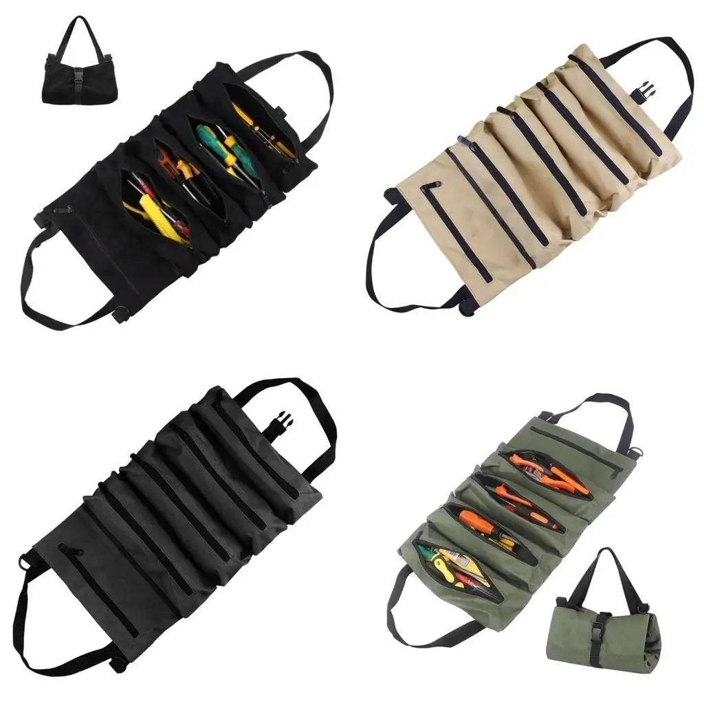 Y1UD Tool Roll Bag,Canvas Tool Bag Roll Up Small Tool Bag with 5 Zipper Pockets Wear-Resistant Tool Carry Bag
Y1UD Tool Roll Bag,Canvas Tool Bag Roll Up Small Tool Bag with 5 Zipper Pockets Wear-Resistant Tool Carry Bag