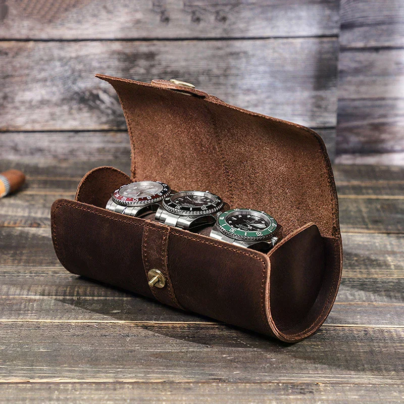 Vintage Genuine Leather 3 Slot Watch Roll Travel Case Portable Watch Display Case Watch Storage Organizer Box Men Gift
Vintage Genuine Leather 3 Slot Watch Roll Travel Case Portable Watch Display Case Watch Storage Organizer Box Men Gift