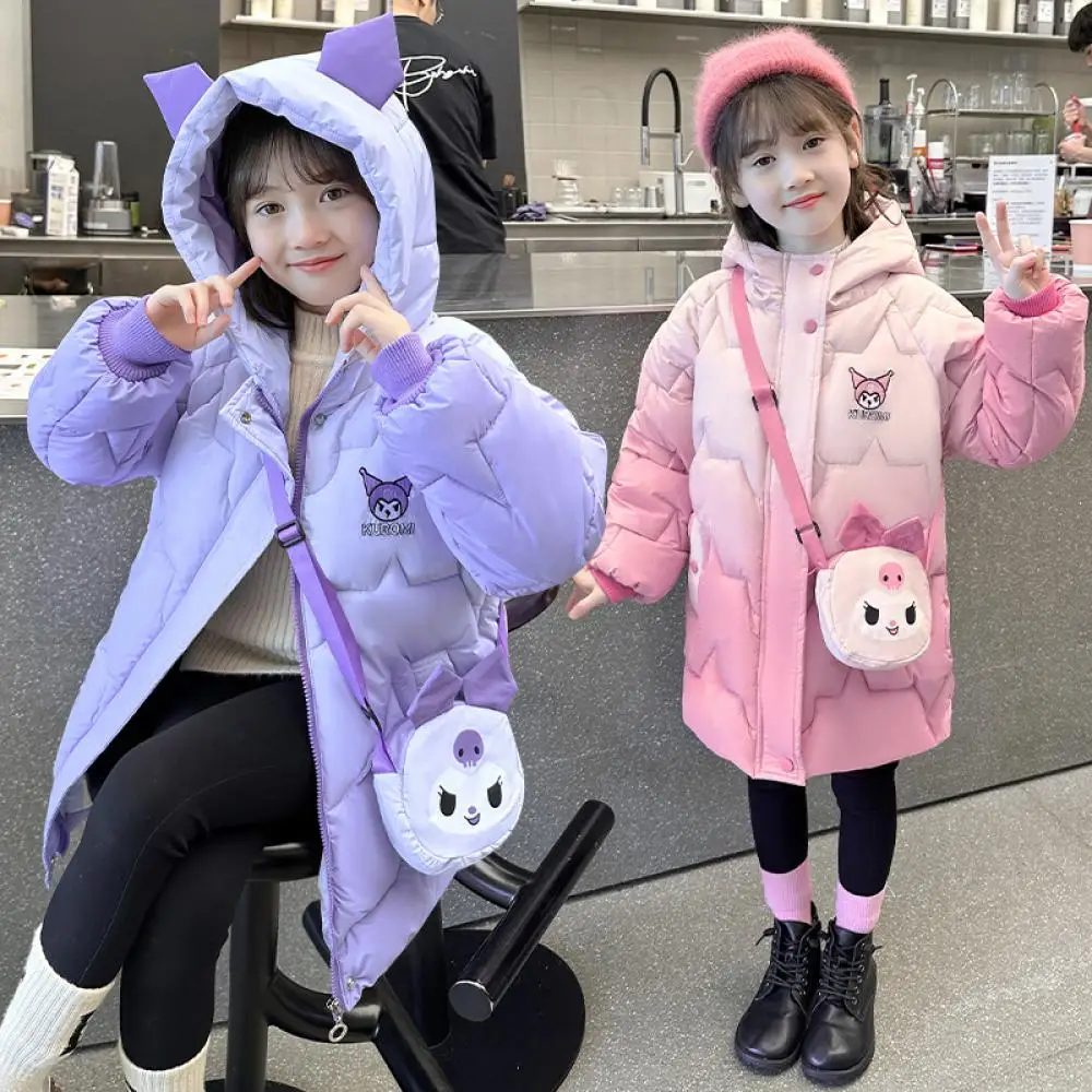 Sanrioed Anime Kuromi Girls Winter Down Jackets Kawaii Kids Cartoon Cotton Warm Plush Thicken Down Hooded Cotton Coat with Bag
Sanrioed Anime Kuromi Girls Winter Down Jackets Kawaii Kids Cartoon Cotton Warm Plush Thicken Down Hooded Cotton Coat with Bag