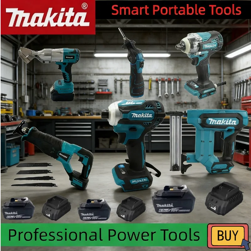 Набор портативных аккумуляторных электроинструментов Makita 18В: ударный шуруповерт, аккумуляторная отвертка и электрическая сабельная пила
Набор портативных аккумуляторных электроинструментов Makita 18В: ударный шуруповерт, аккумуляторная отвертка и электрическая сабельная пила