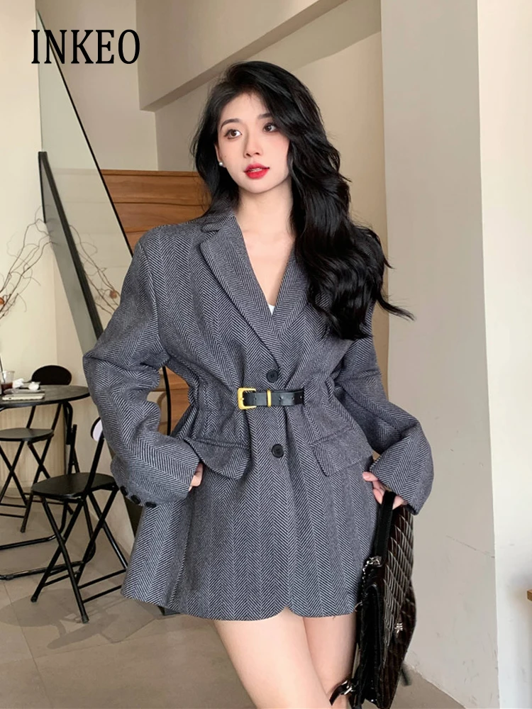 Spring autumn blazer with rhineston for women's Black white Luxury Notched collar long sleeve jacket Lady 2023 INKEO 3O158
Spring autumn blazer with rhineston for women's Black white Luxury Notched collar long sleeve jacket Lady 2023 INKEO 3O158