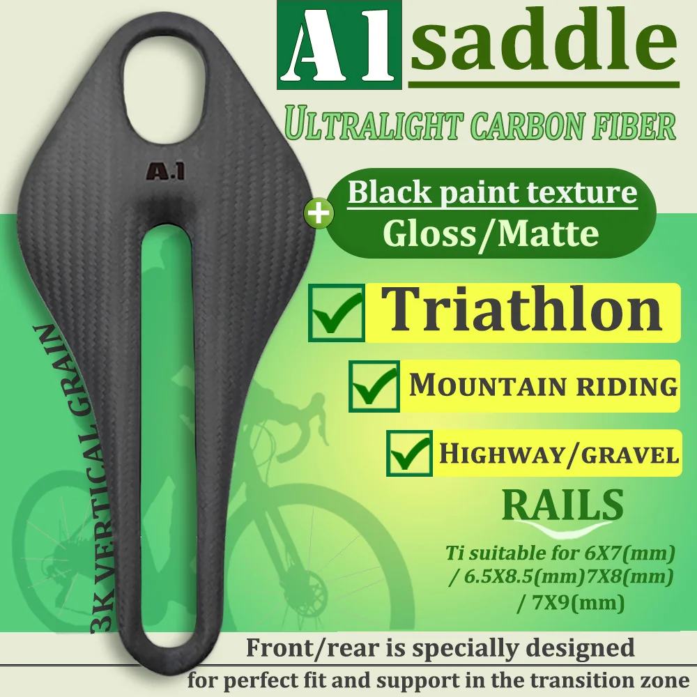 Full carbon fiber front saddle, triathlon/mountain riding/highway,universal cycling seat cushions, unique design, bicycle saddle
Full carbon fiber front saddle, triathlon/mountain riding/highway,universal cycling seat cushions, unique design, bicycle saddle