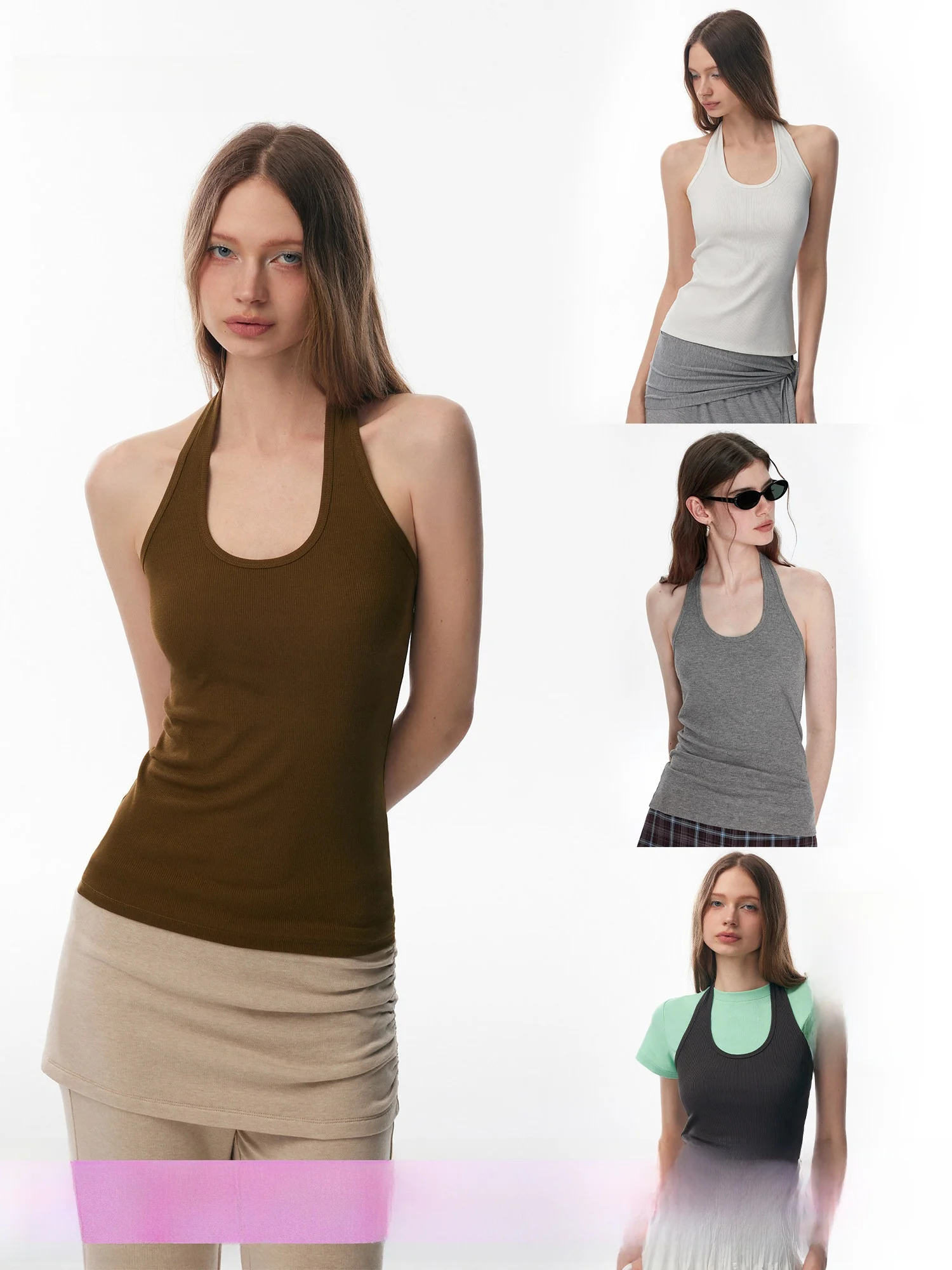 Annachic Stylish Basic U-Neck Hanging Neck Sports Vest Women Slim Fit Inner And Outer Wear Back Exposure Top Casual Daily Wear
Annachic Stylish Basic U-Neck Hanging Neck Sports Vest Women Slim Fit Inner And Outer Wear Back Exposure Top Casual Daily Wear