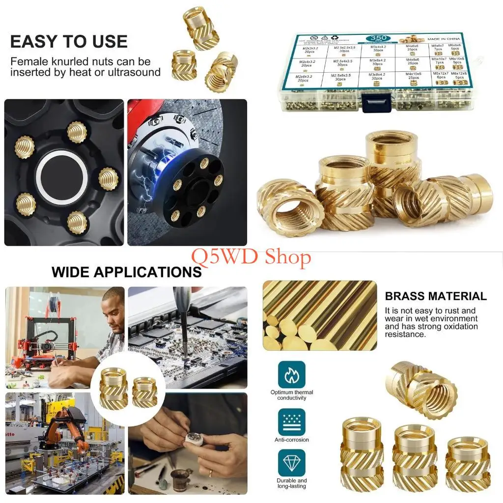 Q5WD Comprehensive Pack of 350pcs Inserts Brass Threaded Inserts Comprehensive Inserts Assortment Versatile for Printers
Q5WD Comprehensive Pack of 350pcs Inserts Brass Threaded Inserts Comprehensive Inserts Assortment Versatile for Printers