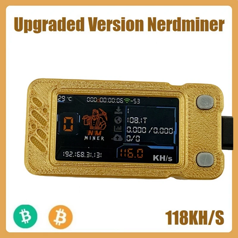 Y42A-Upgraded Nerdminer 118KH/S BTC Solo Lottery Miner Mini ASIC Miner Bitcoin BTC Miner With Color Screen Nerd Miner
Y42A-Upgraded Nerdminer 118KH/S BTC Solo Lottery Miner Mini ASIC Miner Bitcoin BTC Miner With Color Screen Nerd Miner
