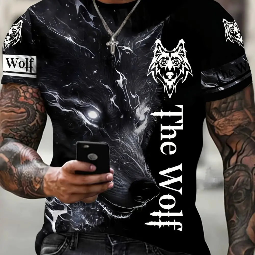 New Summer 3D Wolf Pattern Print Men's T-shirt Fashion Casual Short-Sleeved Funny Outdoor Top Breathable Crew Neck Men Clothing
New Summer 3D Wolf Pattern Print Men's T-shirt Fashion Casual Short-Sleeved Funny Outdoor Top Breathable Crew Neck Men Clothing