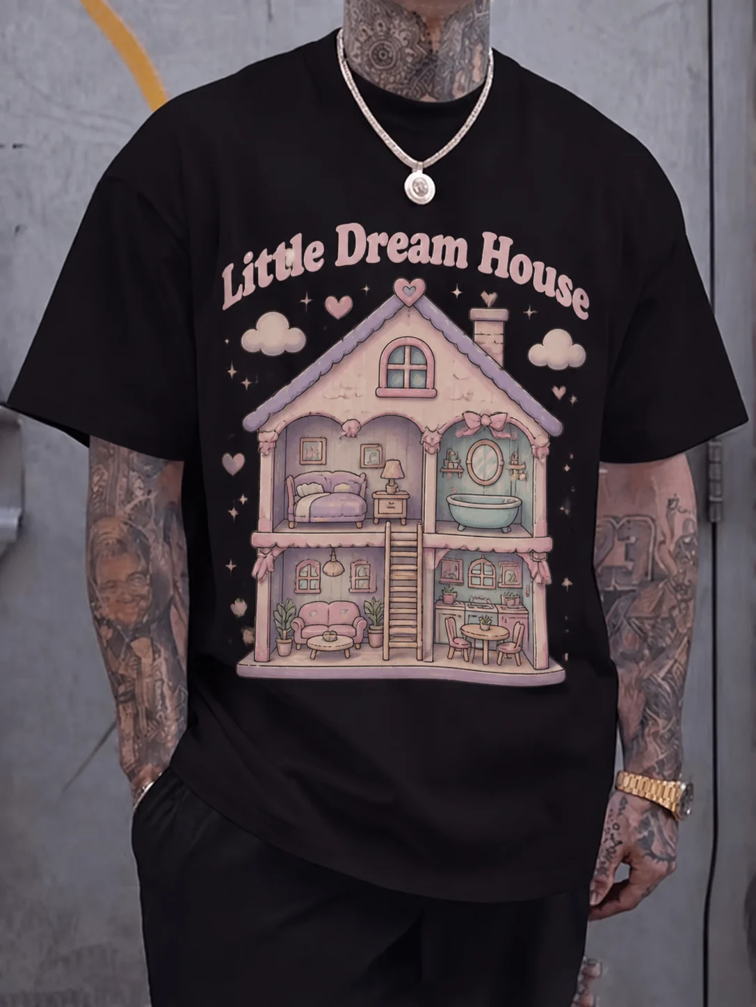 Little Dream House Pastel Dollhouse Graphic Tee on Black Soft Fabric Printed Tee Unisex Casual Top Kawaii Aesthetic Tee with
Little Dream House Pastel Dollhouse Graphic Tee on Black Soft Fabric Printed Tee Unisex Casual Top Kawaii Aesthetic Tee with