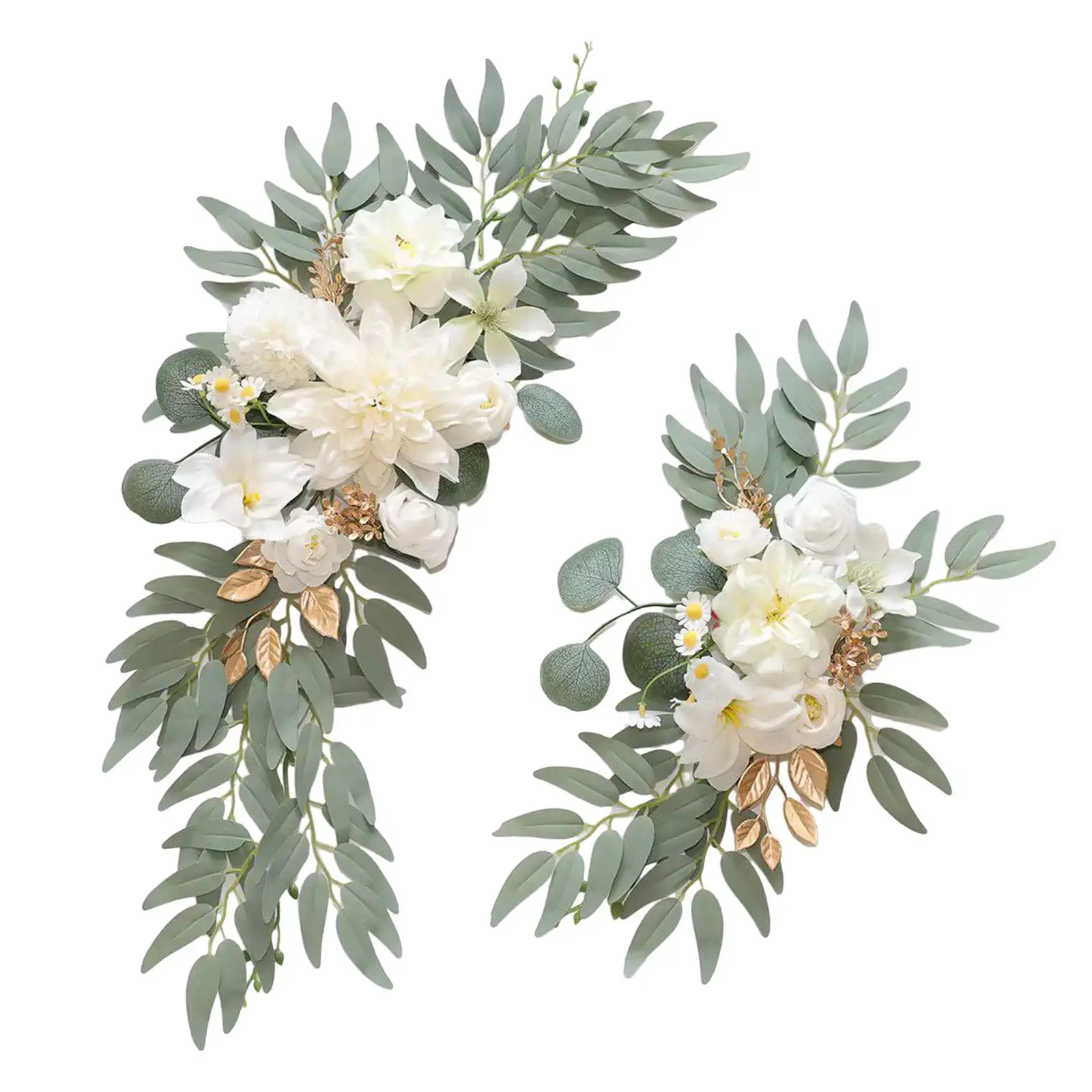 2Pcs Wedding Arch Flowers Artificial Flower Swag Farmhouse Backdrop Wreath Corner Flowers for Anniversary Reception Decor
2Pcs Wedding Arch Flowers Artificial Flower Swag Farmhouse Backdrop Wreath Corner Flowers for Anniversary Reception Decor