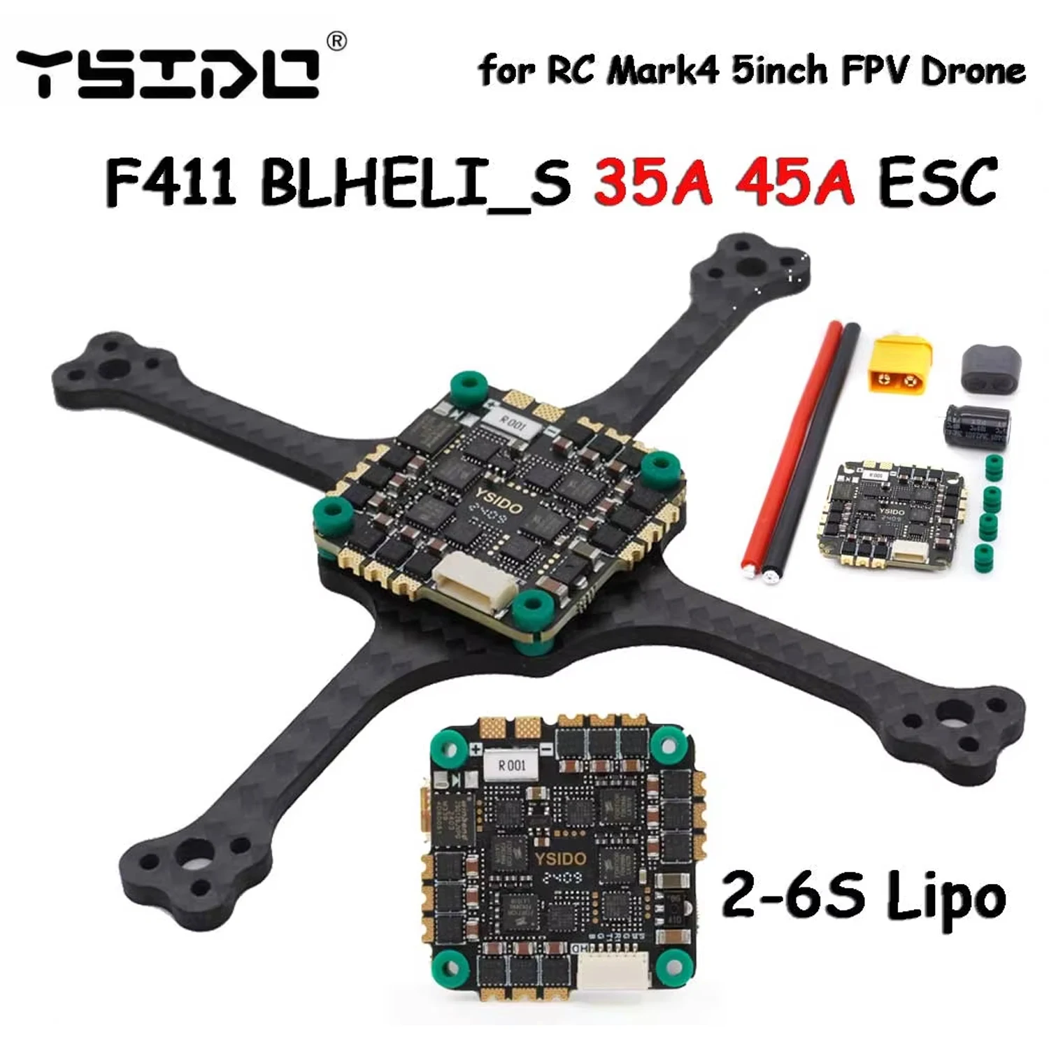 Контроллер полета YSIDO F411, барометр AIO BLHELI_S 35A 45A ESC BMI 270 2-6S OSD, датчик тока для дрона с дистанционным управлением 100-200 мм FPV
Контроллер полета YSIDO F411, барометр AIO BLHELI_S 35A 45A ESC BMI 270 2-6S OSD, датчик тока для дрона с дистанционным управлением 100-200 мм FPV
