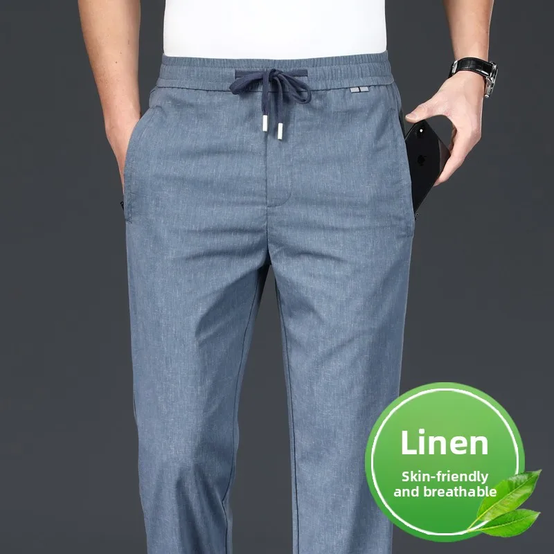 Высококачественные мужские повседневные брюки из льна и шелка, ультратонкие, свободного кроя, модные городские спортивные брюки для лета
Высококачественные мужские повседневные брюки из льна и шелка, ультратонкие, свободного кроя, модные городские спортивные брюки для лета