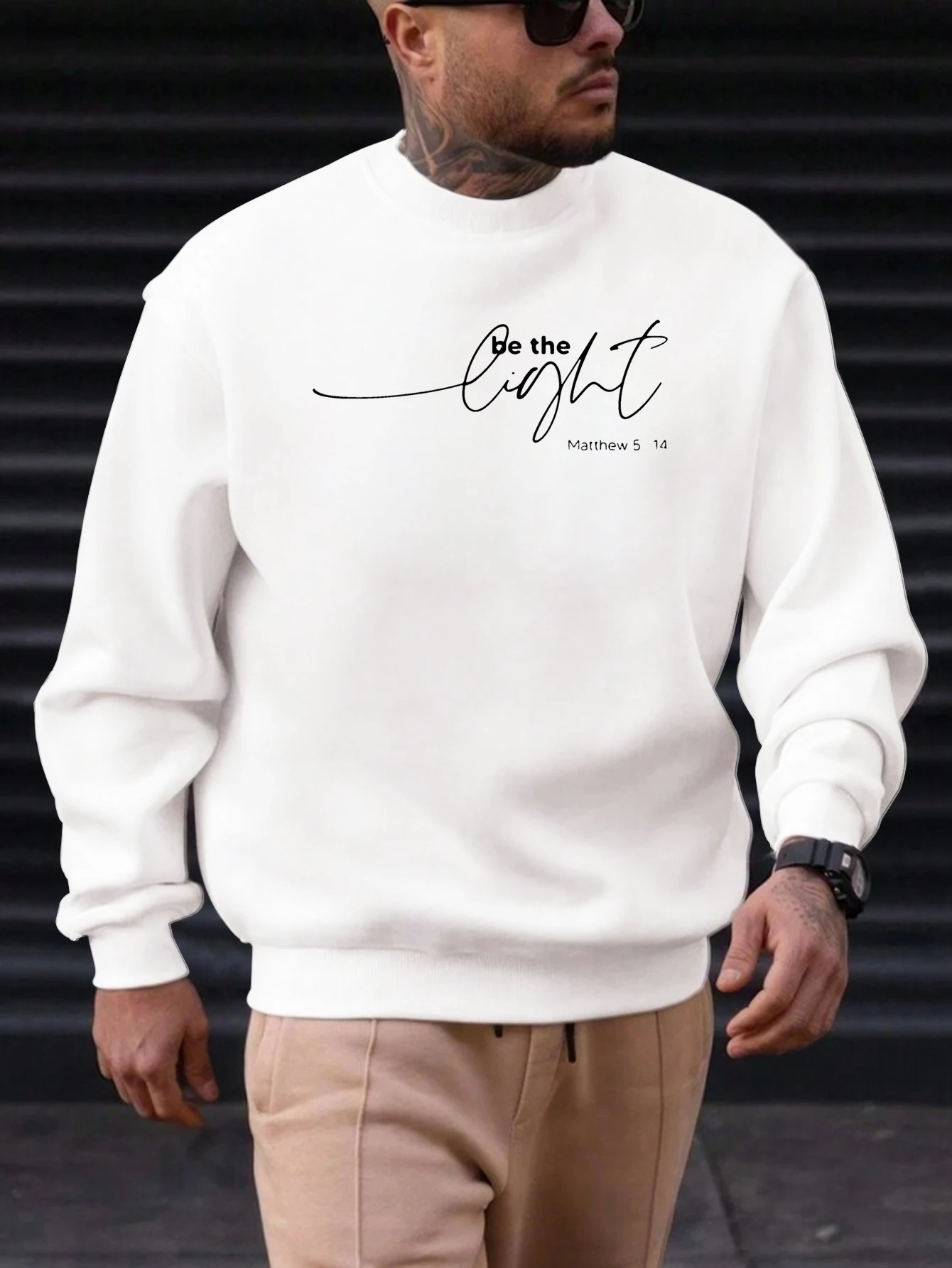 Men's Cotton Round Neck Sweatshirt BE THE LIGHT Pattern Printing 2025 New Trending Fashion Casual High Quality Top Clothing
Men's Cotton Round Neck Sweatshirt BE THE LIGHT Pattern Printing 2025 New Trending Fashion Casual High Quality Top Clothing