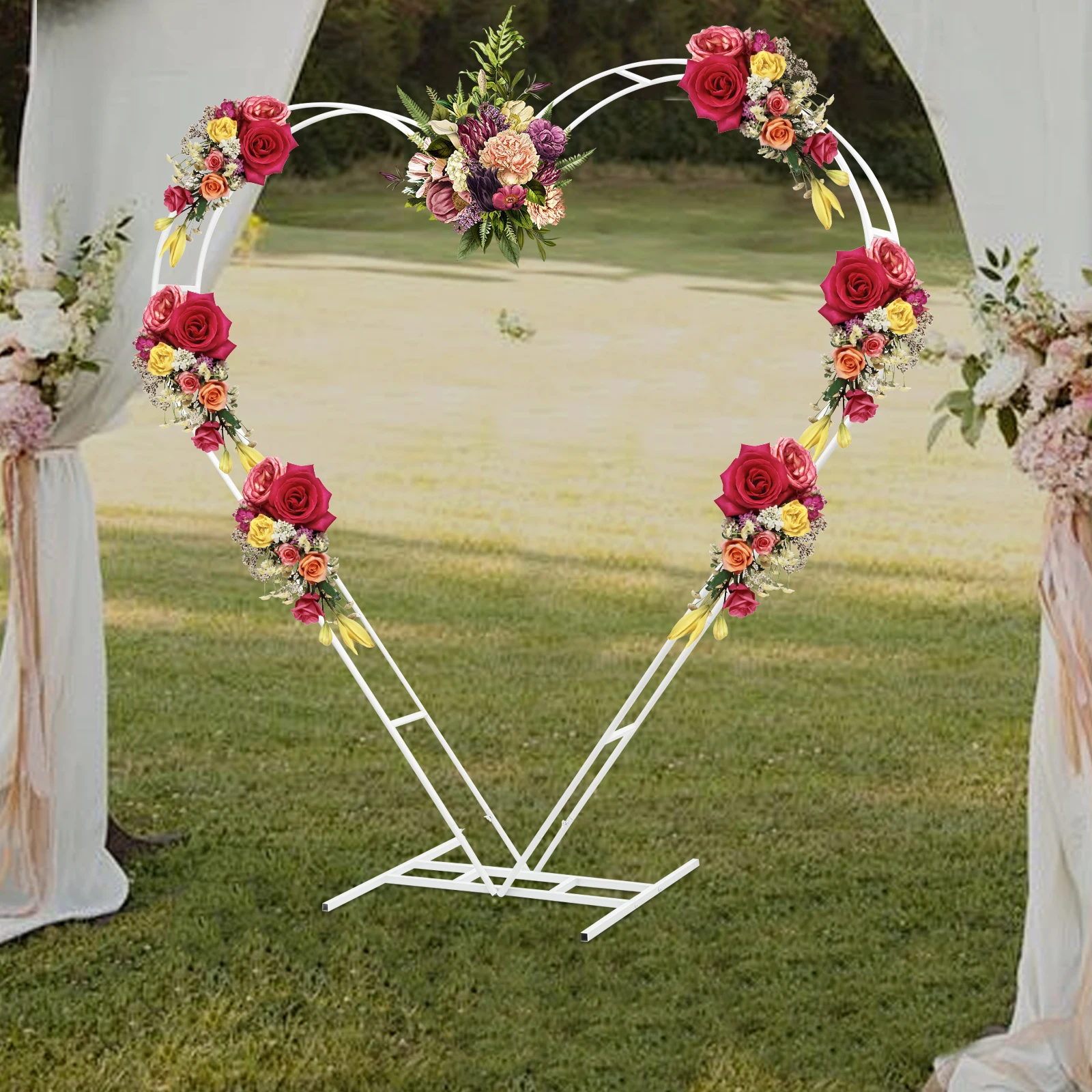 Steel Heart Shape Double Rod Flowers Stand Frame Wedding Stage Background Arch Stand Party Home Decoration,About 10kg Load
Steel Heart Shape Double Rod Flowers Stand Frame Wedding Stage Background Arch Stand Party Home Decoration,About 10kg Load