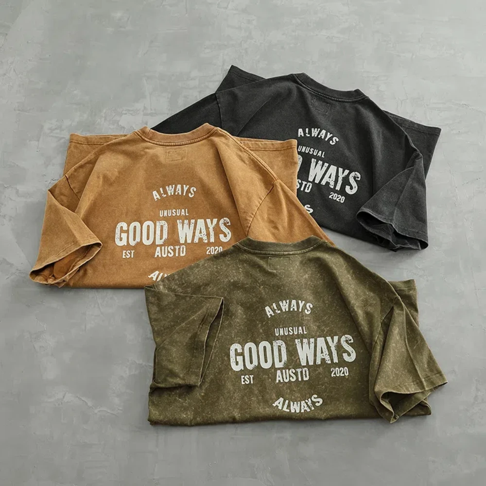 Double-sided printed short-sleeved T-shirt men's trend summer new heavy washing cotton off rotator sleeve loose half sleeve
Double-sided printed short-sleeved T-shirt men's trend summer new heavy washing cotton off rotator sleeve loose half sleeve