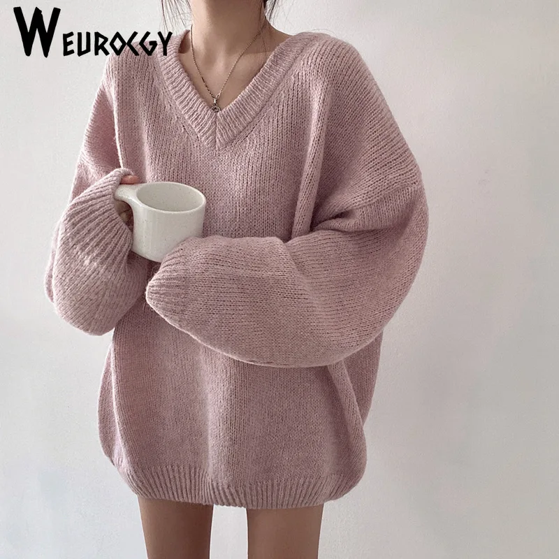 Women Sweater V Neck Jumper Solid Knitted Sweaters Korean Edition Long Sleeve 2024 Autumn Winter Warm Lady Tops Office Lady
Women Sweater V Neck Jumper Solid Knitted Sweaters Korean Edition Long Sleeve 2024 Autumn Winter Warm Lady Tops Office Lady