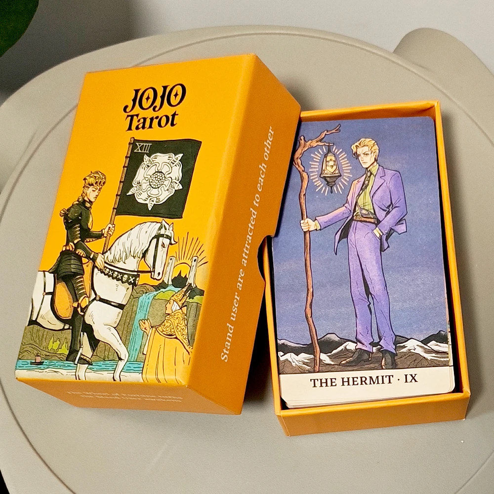 JOJO Tarot Cards Deck in Rigid Box 12*7cm , 80 Pcs Double-Sided Embossed Anime Tarot Cards Bizarre Adventure Tarot Deck
JOJO Tarot Cards Deck in Rigid Box 12*7cm , 80 Pcs Double-Sided Embossed Anime Tarot Cards Bizarre Adventure Tarot Deck
