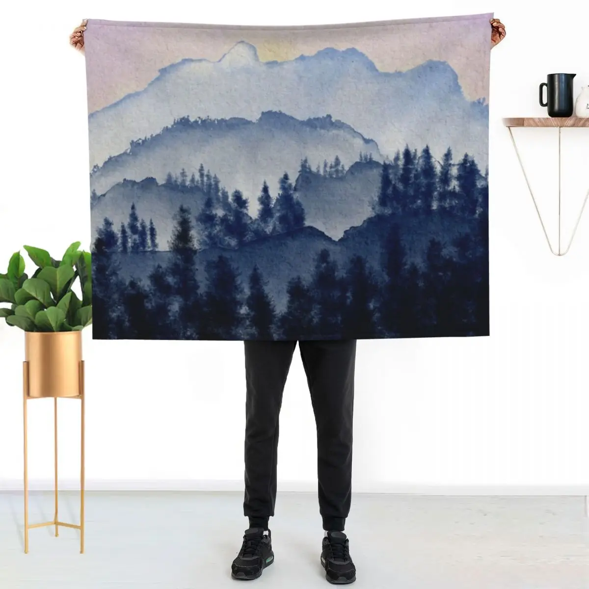 Watercolor Mountains Throw Blanket Cozy Napping Blanket Gift for Mom Dad
Watercolor Mountains Throw Blanket Cozy Napping Blanket Gift for Mom Dad