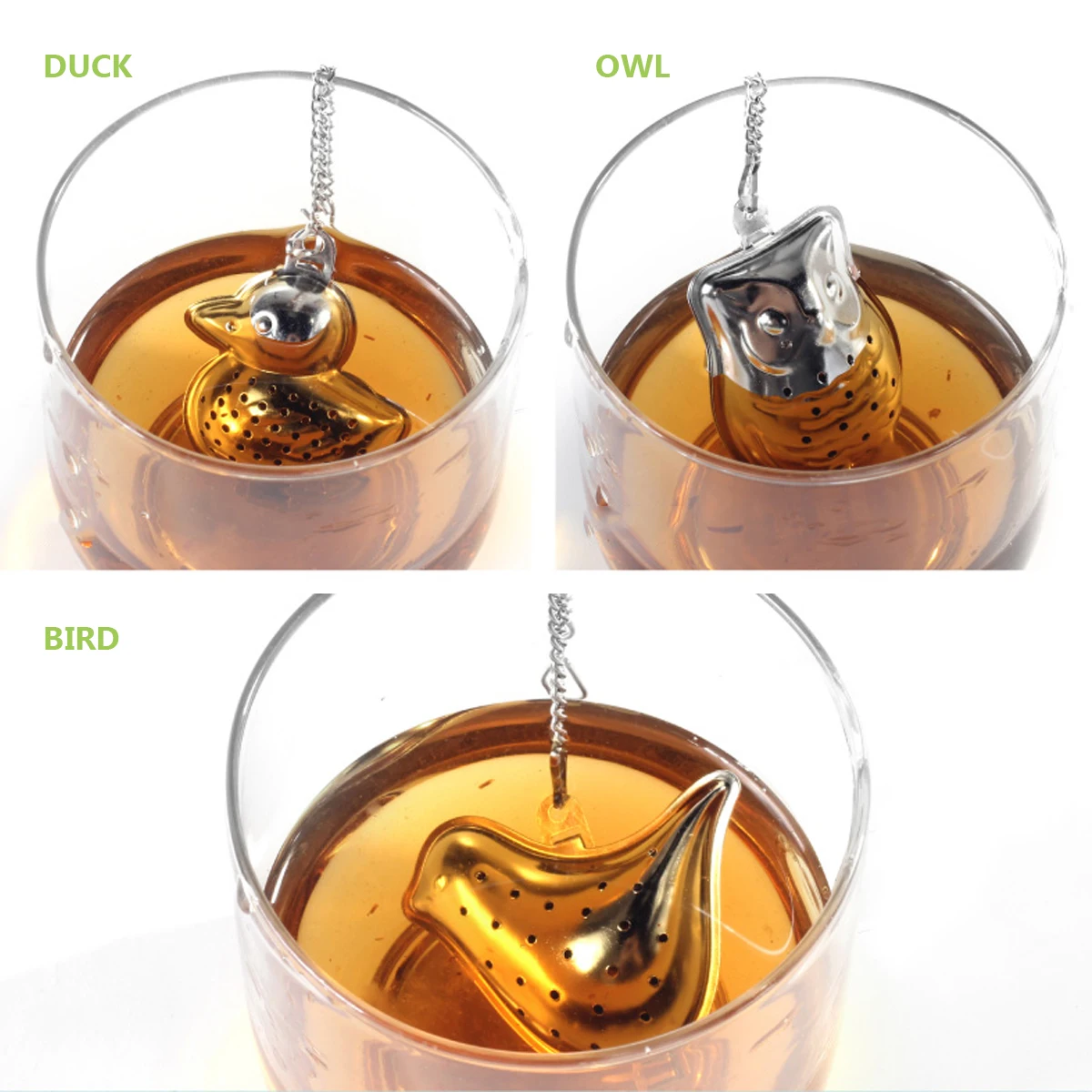 3PCS Stainless Steel Tea Infuser Filter Cartoon Coffee Strainer Leaker Chain Loose Leaf Tea Herb Spice Reusable
3PCS Stainless Steel Tea Infuser Filter Cartoon Coffee Strainer Leaker Chain Loose Leaf Tea Herb Spice Reusable
