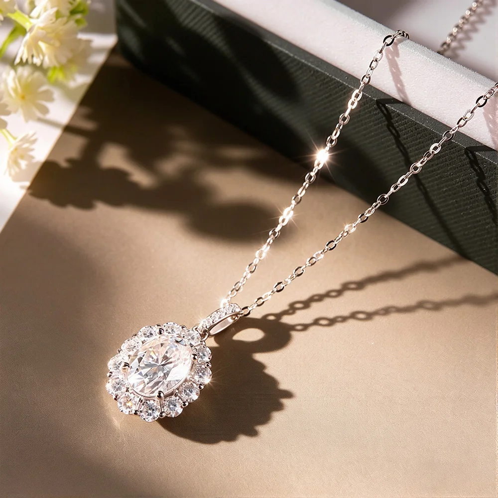 MUXIFC D Color 2ct Oval Cut Moissanite Halo Pendant Necklace 925 Sterling Silver Choker with GRA Certificate Fine Jewelry Gift
MUXIFC D Color 2ct Oval Cut Moissanite Halo Pendant Necklace 925 Sterling Silver Choker with GRA Certificate Fine Jewelry Gift